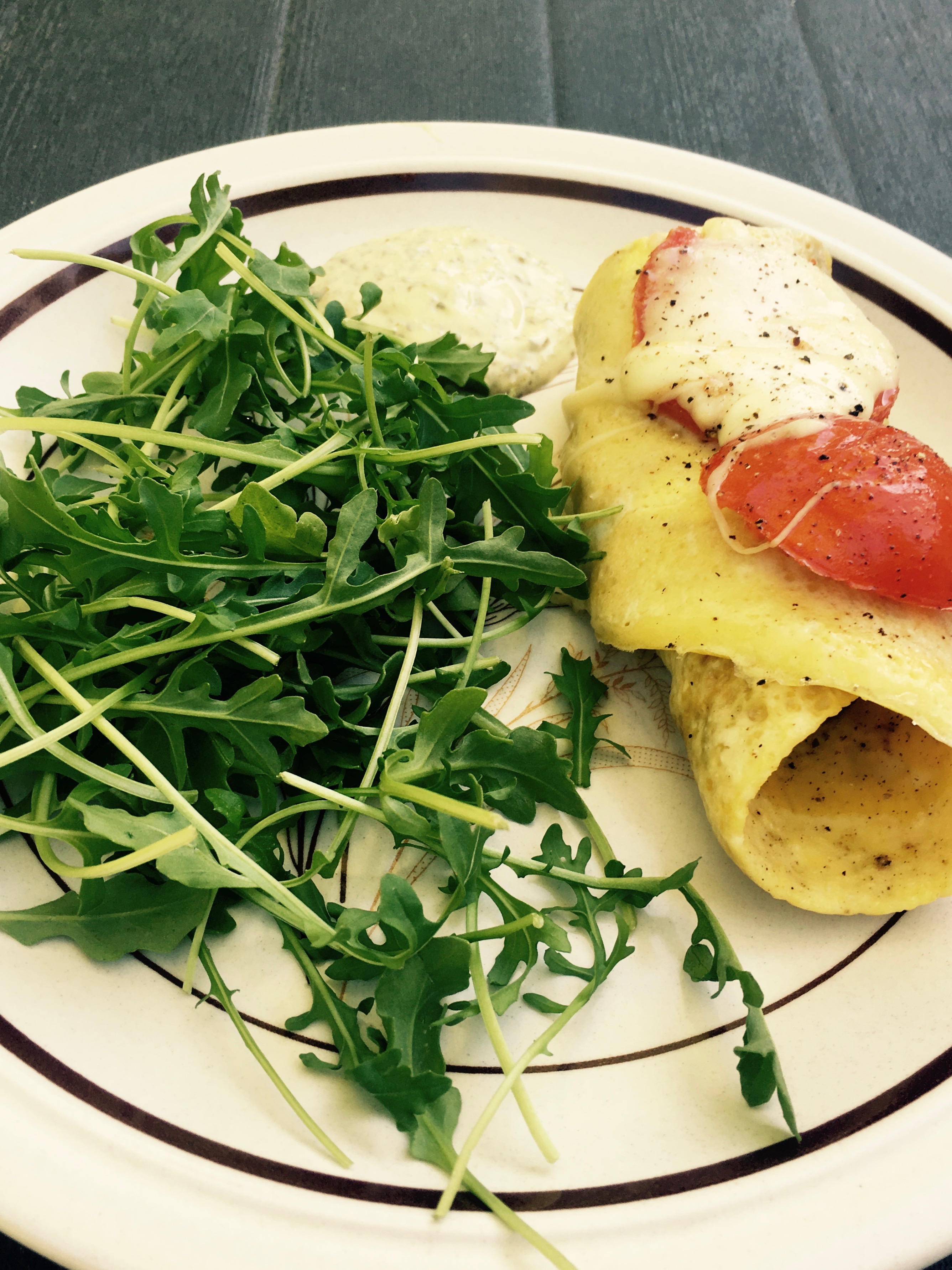recipe of the week - omelette roulade with pesto mayo